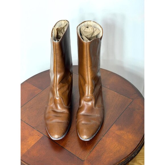 1970s/80s leather boots with fur lining by Tootsie Boots Sandler of Boston - Picture 5 of 8